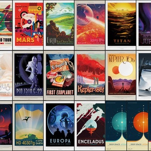 19 Posters - NASA JPL Visions of the Future Series - Space Travel Tourism Posters Wall Art Prints for Office, Classroom, Home, School Gift