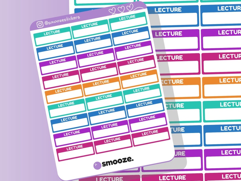 Lecture Planner Stickers UK College Planner Stickers Etsy UK