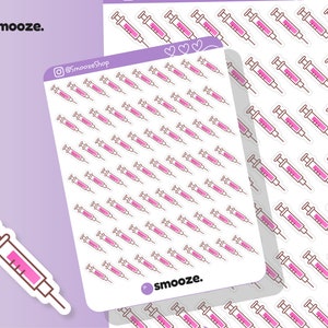 happy syringe shot reminder cute kawaii personal planner etsy