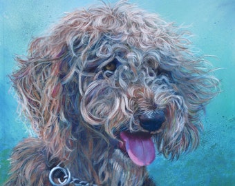 Custom Dog Portrait From Photo, Hand Painted, Affordable Dog Gift, Pet Loss Gift, Personalized Pet Painting, Pastel Painting