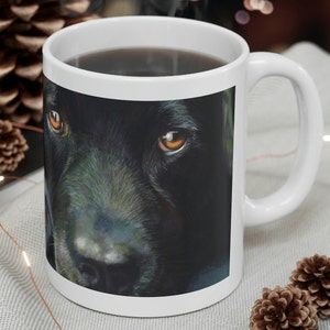 Black Lab Mug 11oz, Coffee Mug, Cup, Labrador Retriever, Original Art, Dog Lover&#39;s Gift, Dog Mom, Dog Dad, Coffee Lover, Hot Beverage Mug