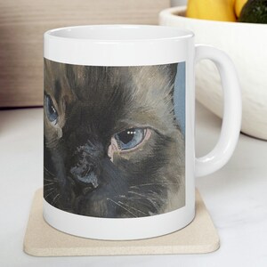 Siamese Cat Mug 11oz, Coffee Mug, Cup, Original Art, Siamese Cat, Cat Lover&#39;s Gift, Cat Mom, Cat Dad, Coffee Lover, Hot Beverage Mug