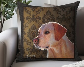 Yellow Lab Pillow, Throw Pillow, Labrador Retriever, Accent Cushion, Dog Art Pillow, Decorative, Home Decor