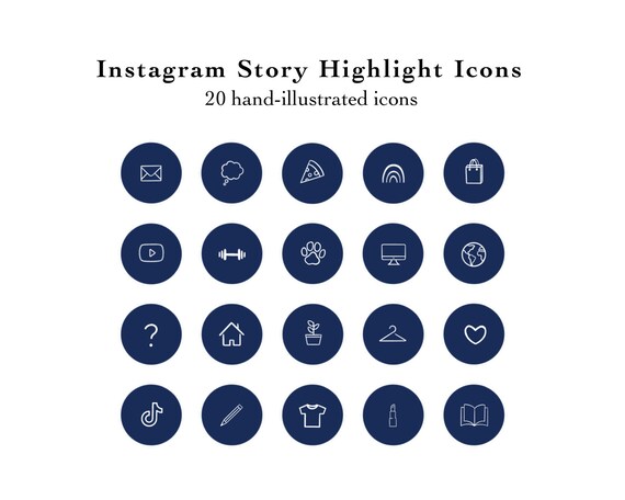 Instagram Highlight Icons Navy Blue Instagram Story Etsy Instagram Highlight Icons Navy Blue Instagram Story Etsy