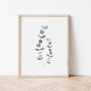 Watercolor Eucalyptus Printable Art Botanical Digital Art Modern Farmhouse Wall Art Print Watercolor Art Living Room Decor Digital Art