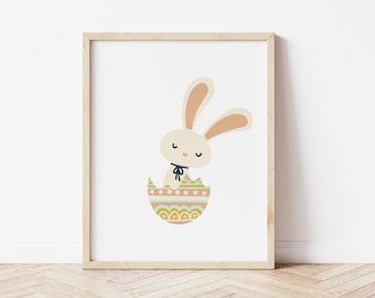 Arte de pared imprimible pascua conejo de Pascua imprimible Pascua Decoración Digital Easter Prints Instant Download Easter Wall Decor