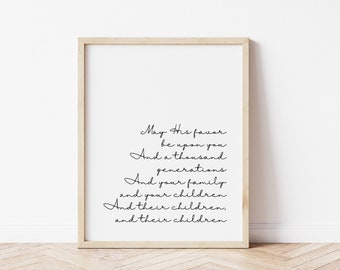 La chanson bénissante Kari Jobe que sa faveur soit sur vous Christian Wall Art Printable Chanson lyrique Art Print Salon Décor Téléchargement instantané