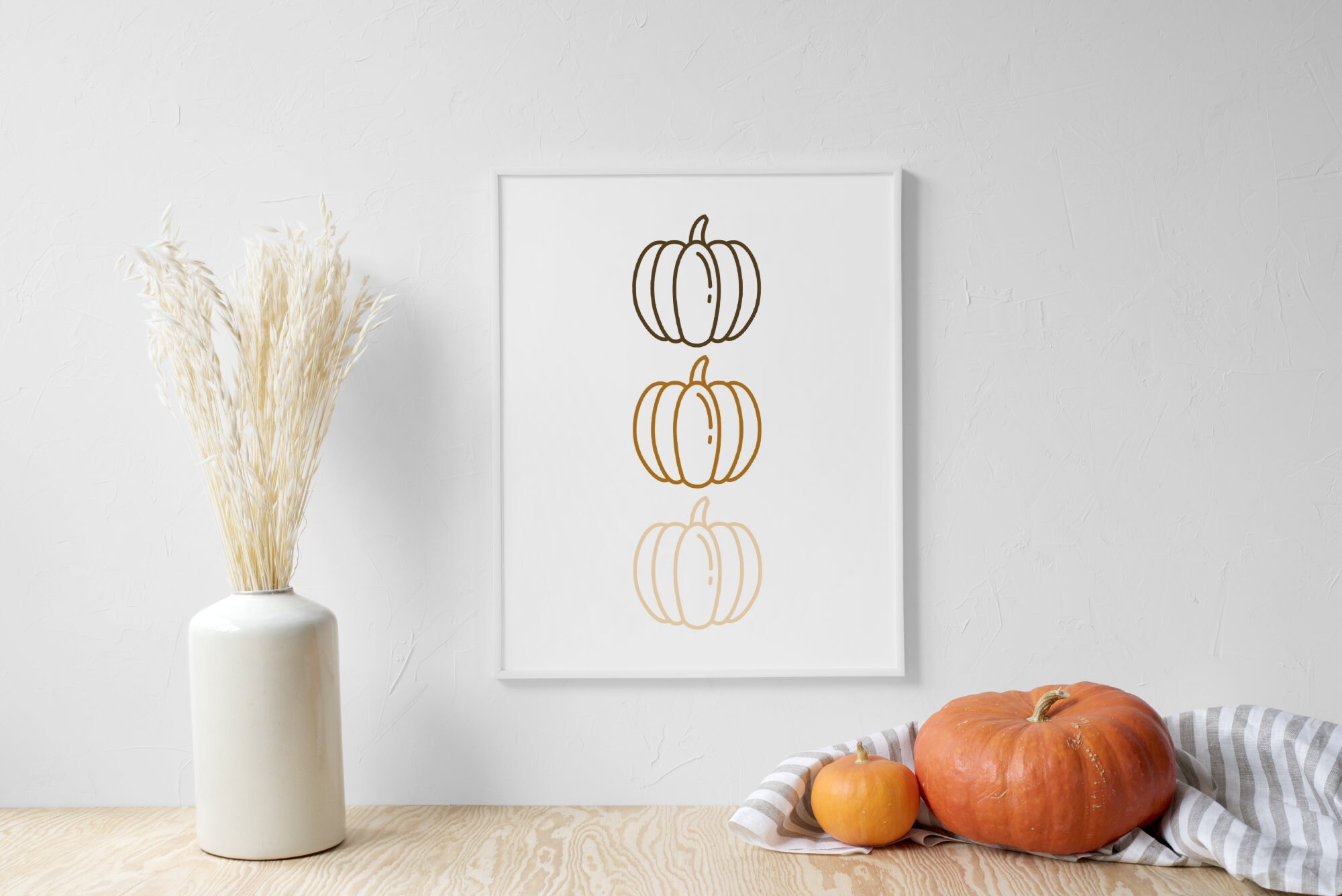 Pumpkin Printable Fall Digital Print Fall Wall Decor Digital Download ...