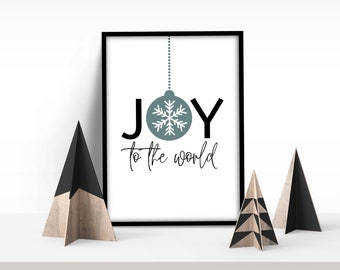 Joy to the World Christmas Digital Print Christmas Quote Christmas Decor Digital Download Holiday Printable Wall Art Christmas Mantel Decor