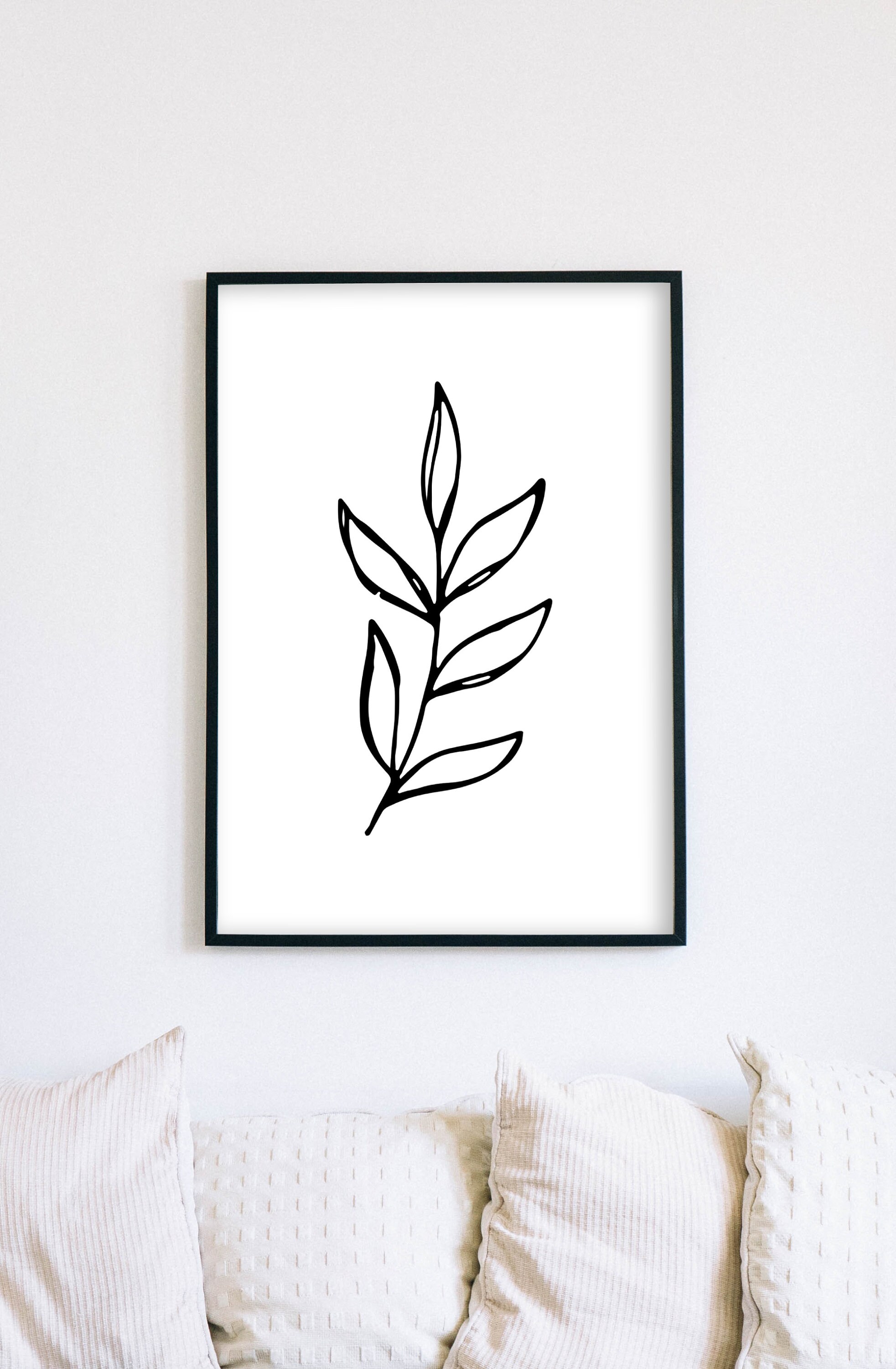 Black and White Botanical Wall Art Plant Prints Modern Minimalist ...