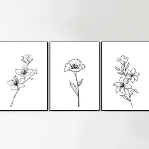 Black and White,Set of Prints,Instant Download,Printable Art,Botanical Prints,Plants Printables,Modern Wall Art,Wall Decor,JPG,PDF