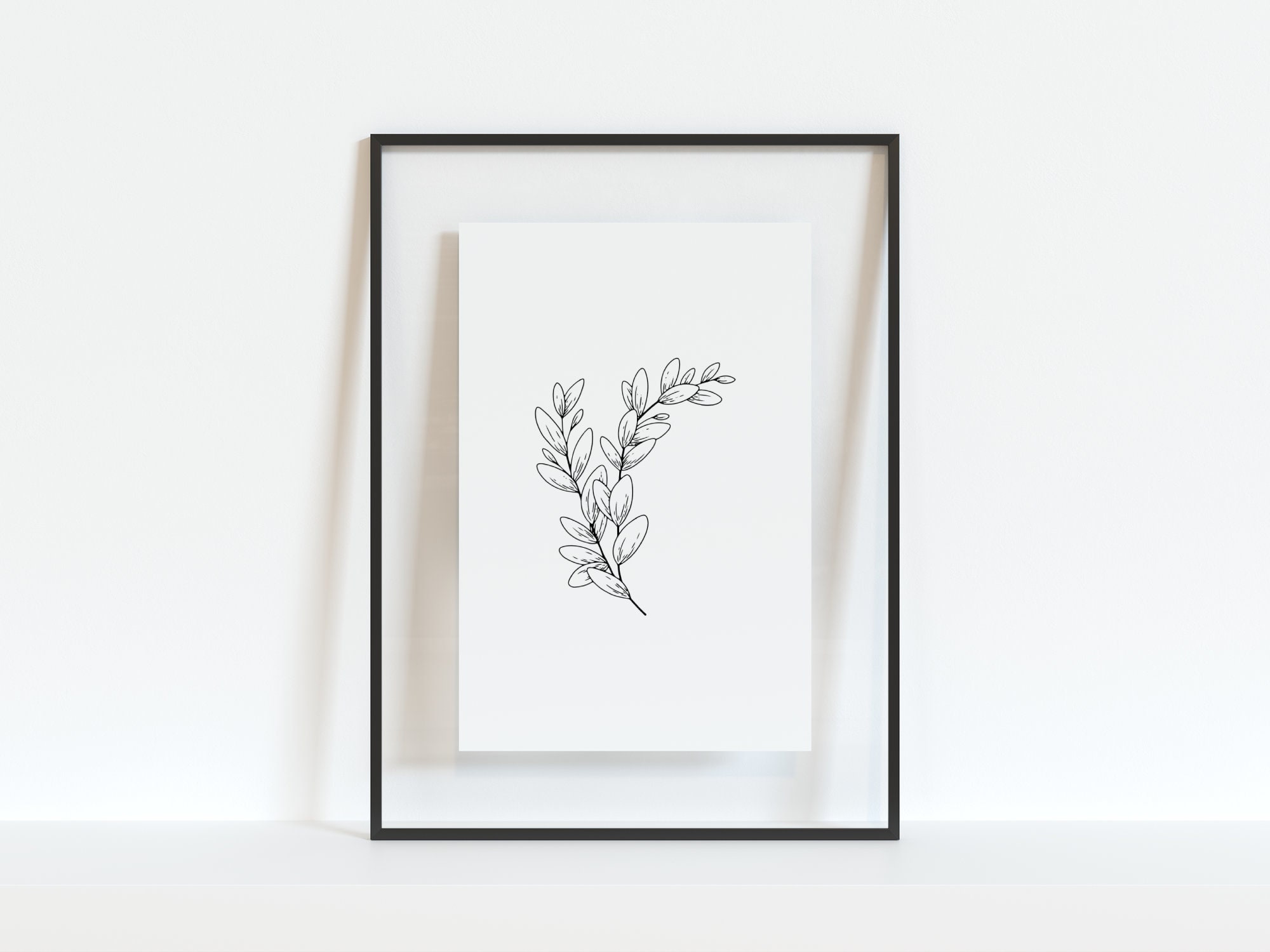 Minimalist Wall Art Black and White Prints Printable Wall Art Botanical ...