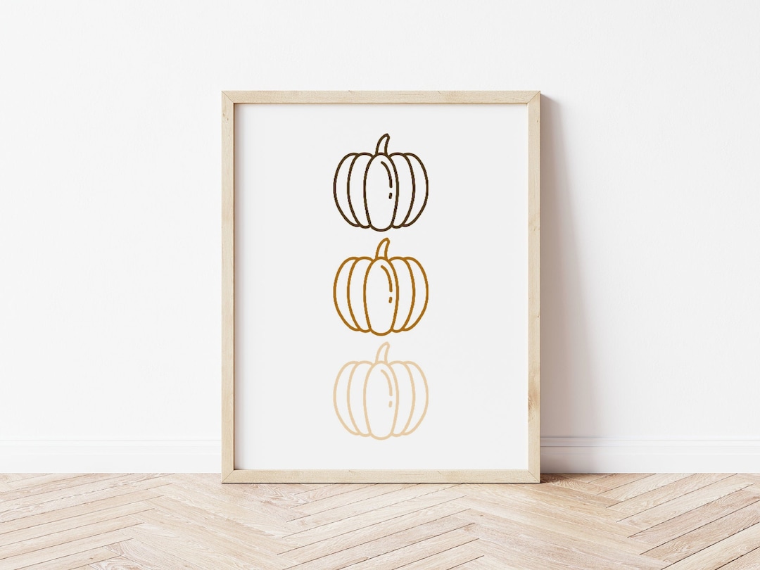 Pumpkin Printable Fall Digital Print Fall Wall Decor Digital Download ...