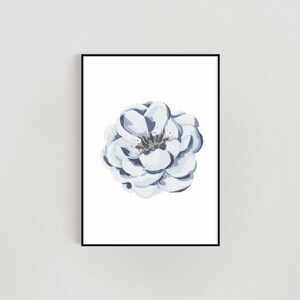 Acquerello Blue Flower Wall Art, Blue Flower Decor, Watercolor Flower Print, Bedroom Flower Decor, Flower Wall Art, Botanical Wall Art, PDF, JPEG