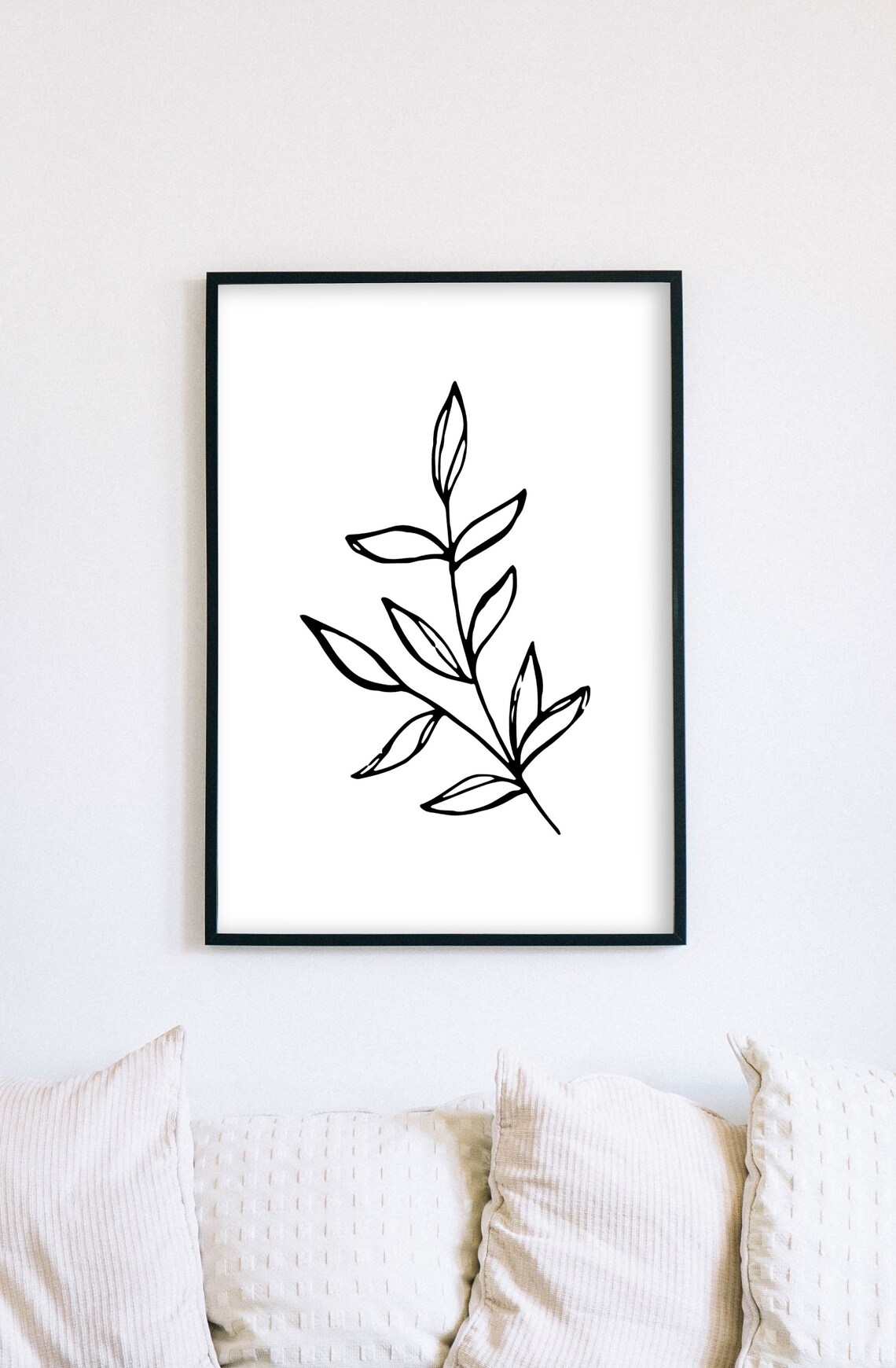 Black and White Botanical Wall Art Plant Prints Modern Etsy