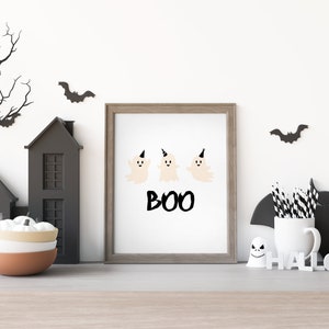Boo Ghost Art Halloween Wall Decor Printable Halloween Art Digital Download Ghost Halloween Decor Wall Art Spooky Halloween