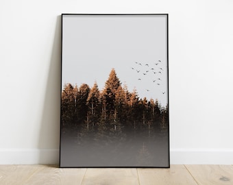Forest Print,Digital Print,Instant Download,Printable Wall Art,Nature Photography,Nature Wall Art,Foggy Forest,Minimalist Wall Art,PDF,JPEG