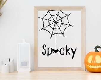 Spooky Halloween Wall Decor Printable Halloween Art Instant Digital Download Spooky Halloween Printables Wall Art