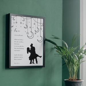 Stampa poesia personalizzata / Amanti del cinema / Alla mia anima gemella / Disegno a doppia fiamma / Anniversario di appuntamenti / Copertina del taccuino A4 / ThePoetDreams
