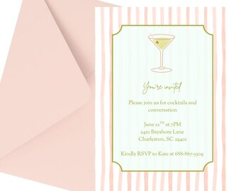 Digital Editable Cocktail Party Invitation