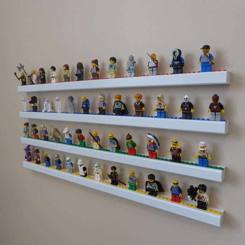 Floating Hardwood Minifigure Display Shelf ONE 1 White Etsy