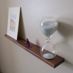 Hardwood 3” Deep Floating Shelf – Thin, Minimalist Design - Solid Hardwoods – Choose Any Length between 8" to 48" – Keyhole Slots Easy Hang image 5