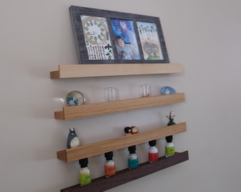 Hardwood 2” Deep Ledge Shelf – Refined, Minimal Design –Picture Ledge Shelf, Thin Floating Shelf – Choose Length 8”- 48” – Easy Keyhole Hang