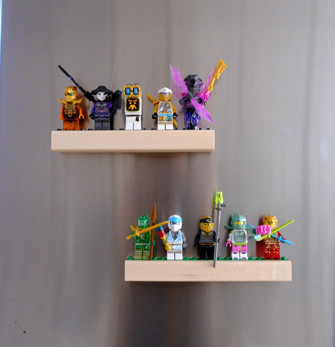 Minifigure Shelf for Minifigures, One 1 Shelf Hard Maple