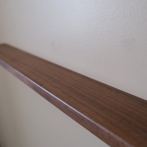 Hardwood 3” Deep Floating Shelf – Thin, Minimalist Design - Solid Hardwoods – Choose Any Length between 8" to 48" – Keyhole Slots Easy Hang Walnut