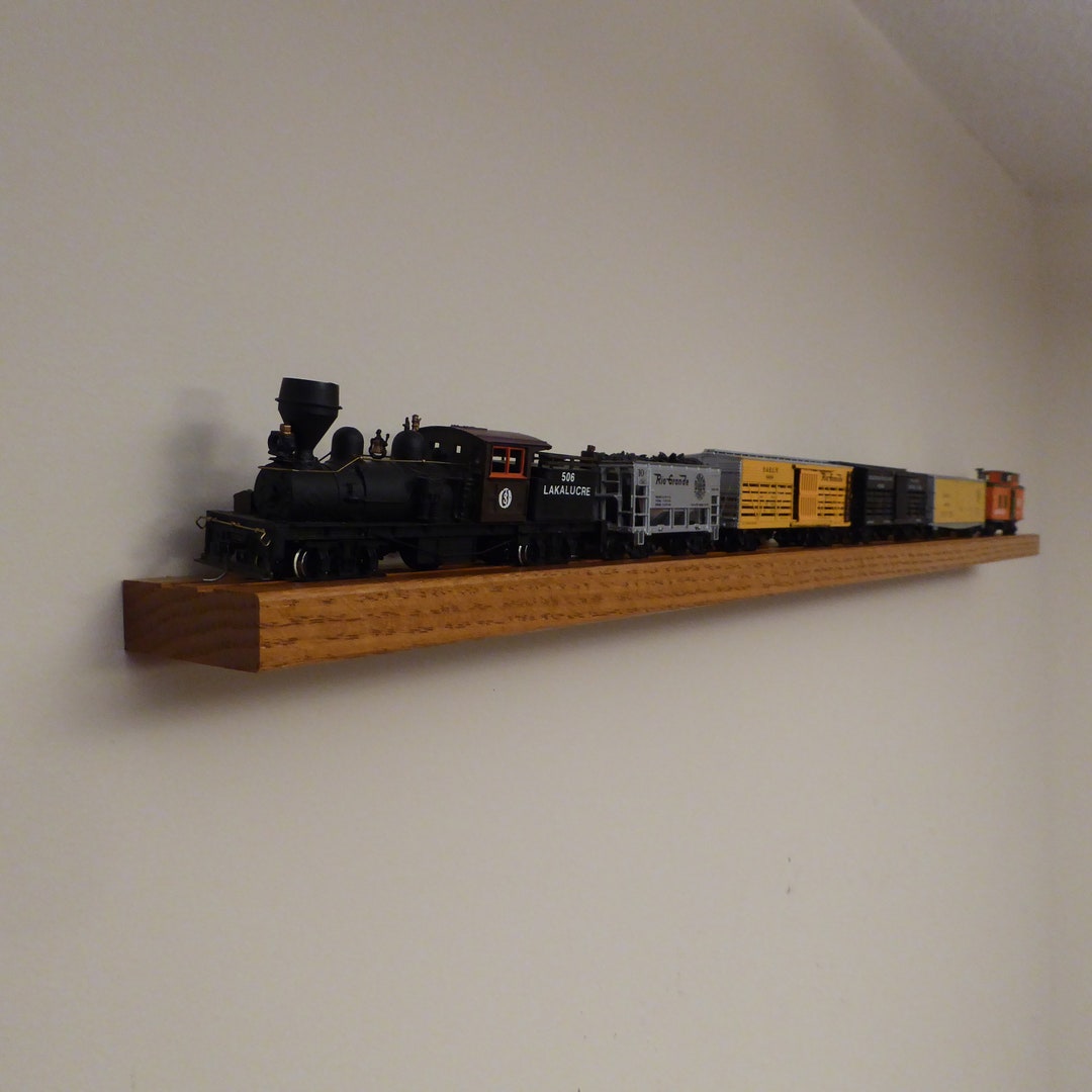 HO Scale Train Display Shelf Solid Oak Floating Shelf Choose Any Length