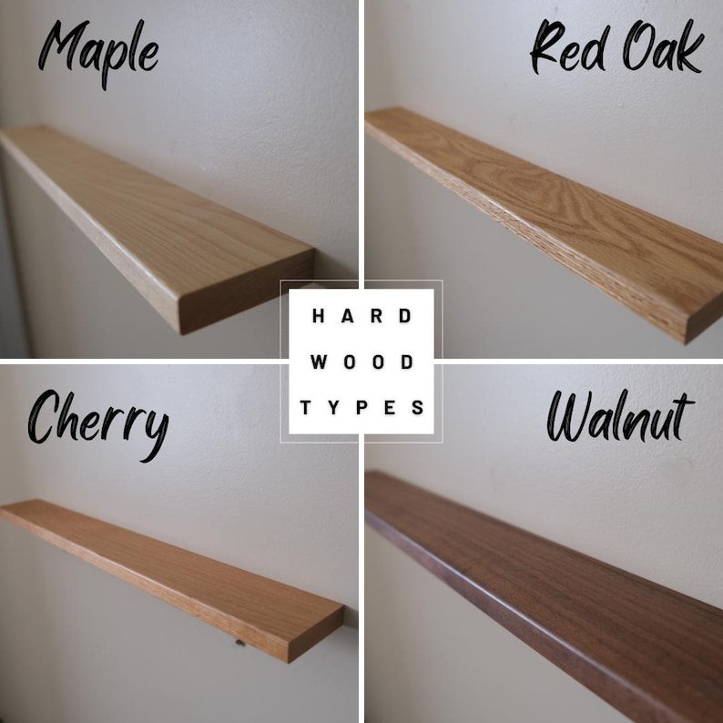 Hardwood 3” Deep Floating Shelf – Thin, Minimalist Design - Solid Hardwoods – Choose Any Length between 8" to 48" – Keyhole Slots Easy Hang image 2