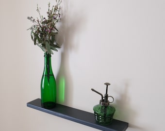 Chalk Paint 3-Inch Deep Floating Shelf – Thin, Minimalist Design - Hardwood – Choose Any Length between 8" to 48" – Keyhole Slots Easy Hang