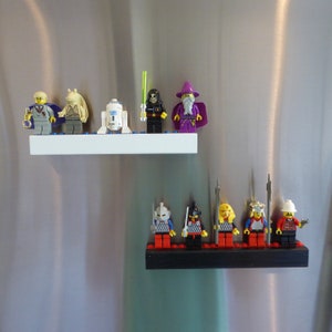 Fridge Magnet Shelf for Block Minifigures - Fits 5 Minifigures - Neodymium Magnets - Display Your Minifigure Family or Favorite Minifigures!