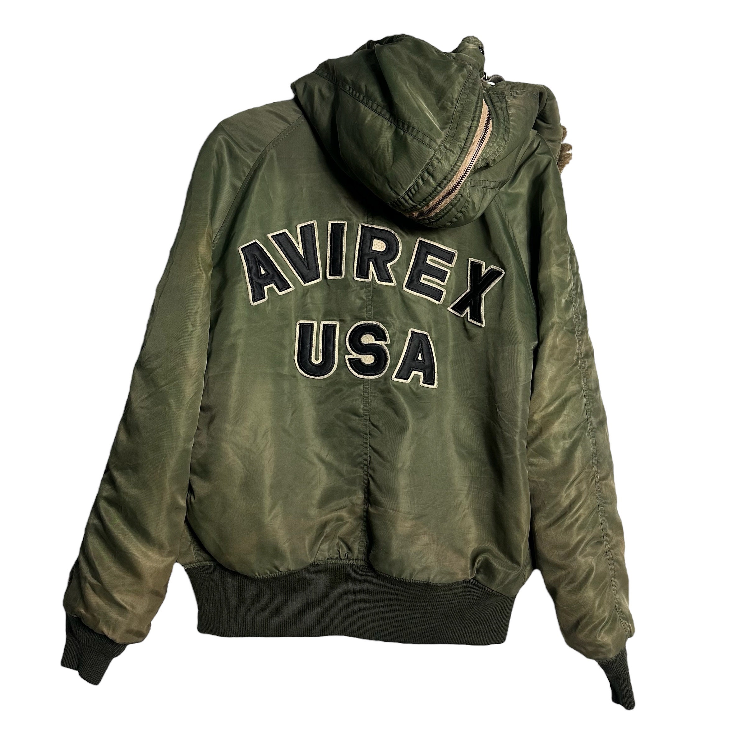 Vintage Avirex USA Military Aviator Hoodie Flight Jacket - Etsy