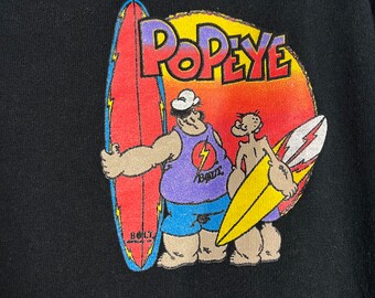 ヴィンテージ 90 年代 ライトニングボルト サーフ x ポパイ シャツ