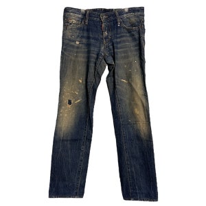 Vintage DsQuared2 Painted Distress Design Jeans