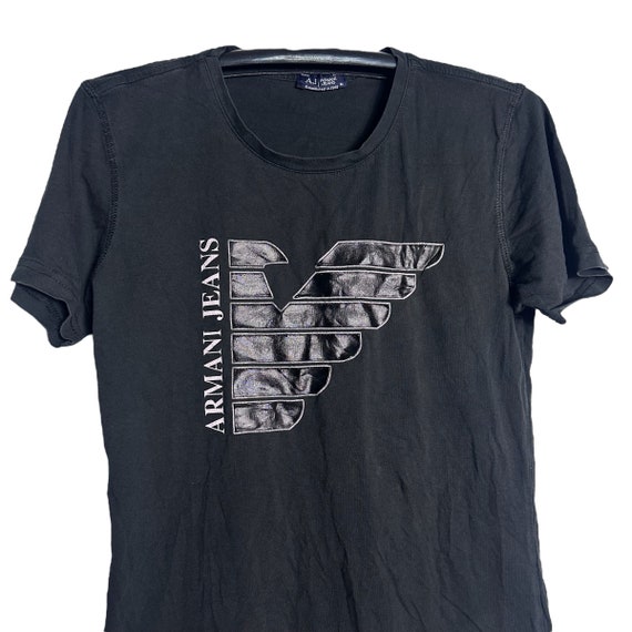 00s armani jeans graphic tee Tシャツ y2k Vintage AJ Armani Jeans Spell Out Shirt - Etsy