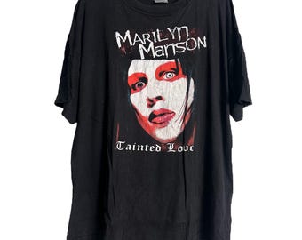 Vintage 90s Marilyn Manson Tainted Love Big Face T-shirt
