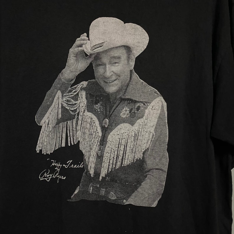 Authentic Vintage Roy Rogers Legend Actor Shirt Black Color X Large Size