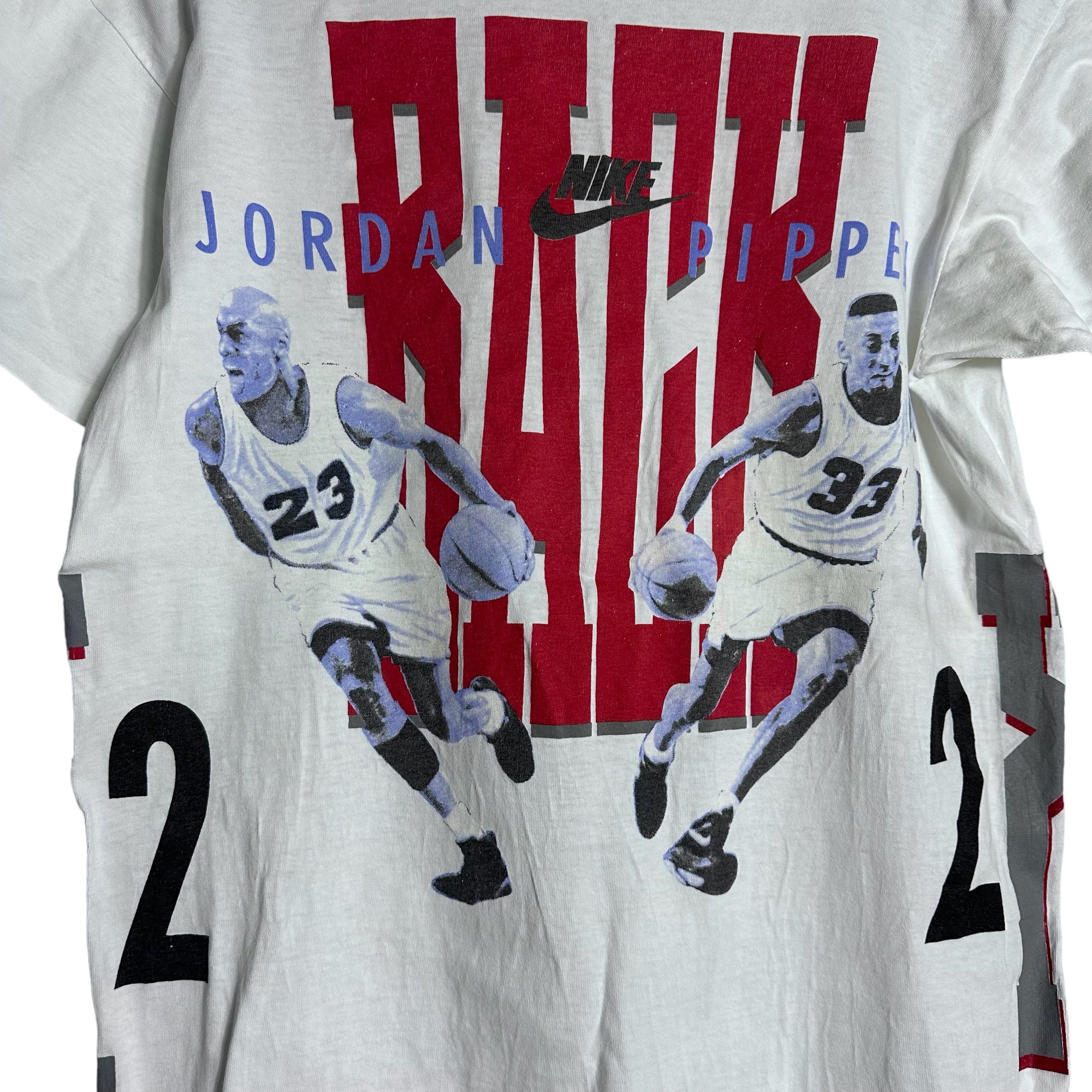 Vintage Nike 90s Jordan Pippen Back 2 Back T-shirt Gray Tag