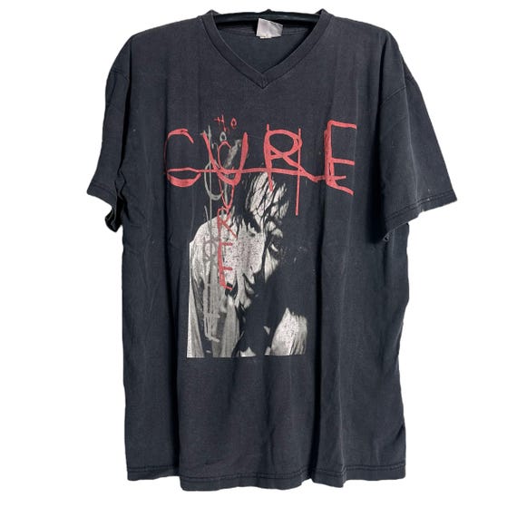 Vintage 90s the Cure Robert Smith Big Face OVP V-neck T-shirt - Etsy