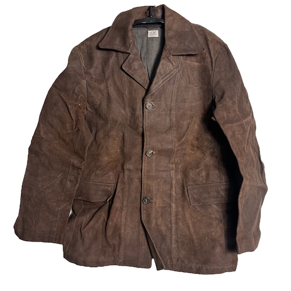 ジャケット・アウター 00s cp company leather coveralls Vintage CP Company Leather Flight Bomber Jacket A2 Mens 44