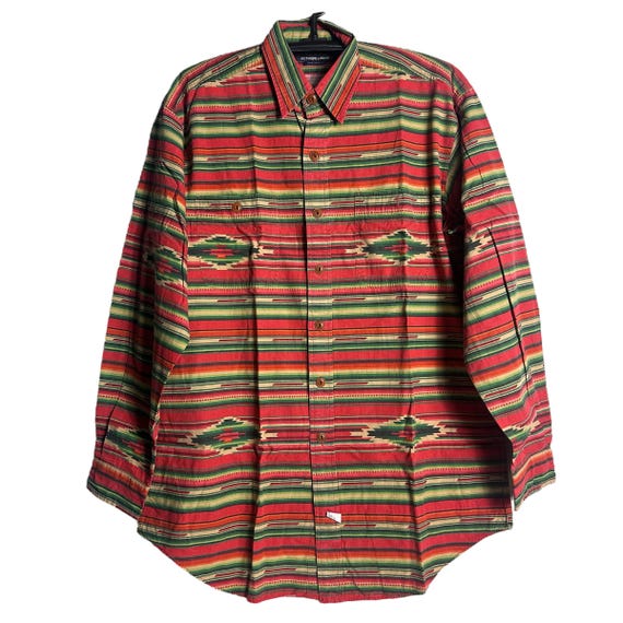 Vintage Polo Ralph Lauren Native Border All Print Button up Shirt 