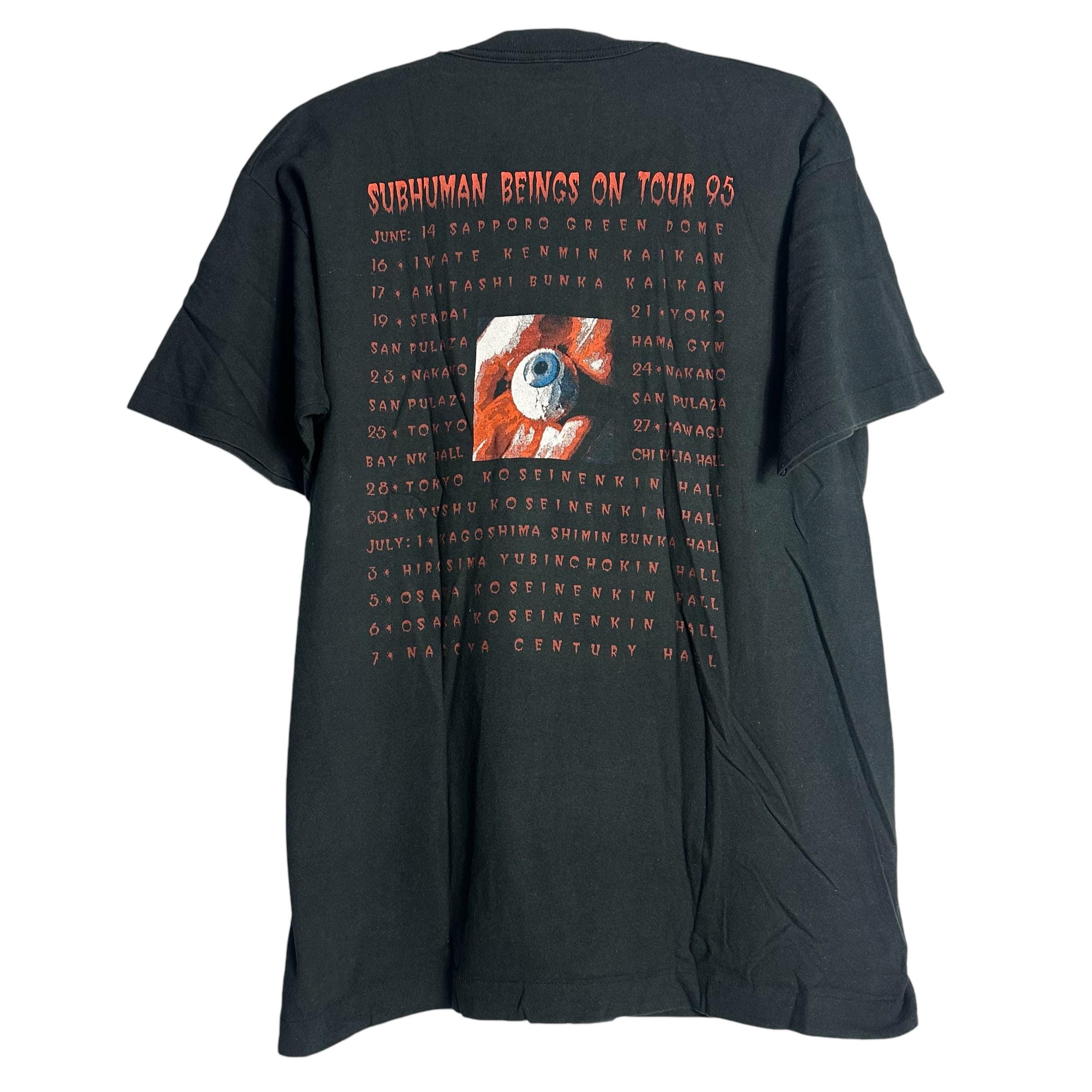 【激レアお詫びポラ付】【未使用限定品】SKID ROW 1995年ツアーTシャツ Vintage Skid Row Subhuman Being on Japan Tour 1995 T-shirt