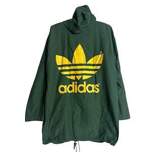 Vintage Adidas Trefoil Big Logo Button Hoodie Windbreaker