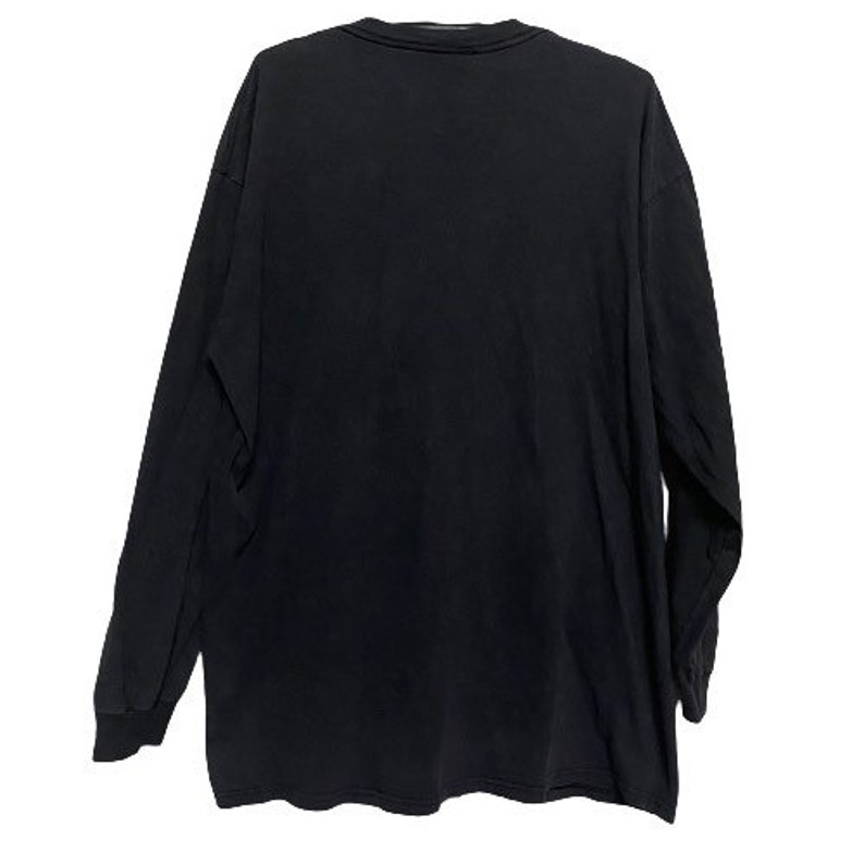 Vintage Wolf Long Sleeve Shirt Spell Out Printed Black Color X Large Size