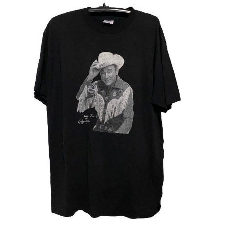 Authentic Vintage Roy Rogers Legend Actor Shirt Black Color X Large Size