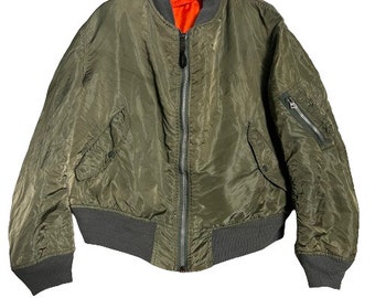 【VINTAGE】80〜90s made in USA MA-1 Vintage 80s Alpha Industries MA-1 Bomber Jacket Full Zip