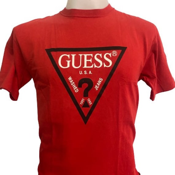 ledningsfri Gedehams sur Authentic Vintage Guess Shirt Asap Rocky Medium Size Red Color - Etsy