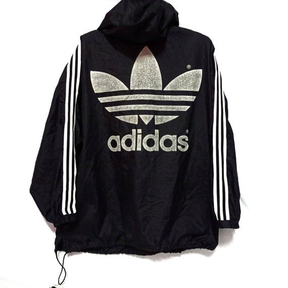 Adidas Hoodie Windbreaker Jacket Black Color